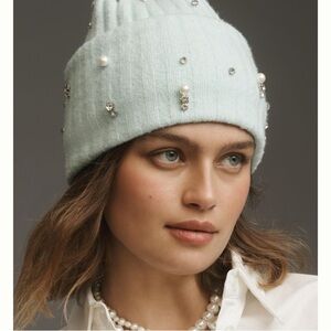 Anthropologie street shine embellished hat mint new without tags